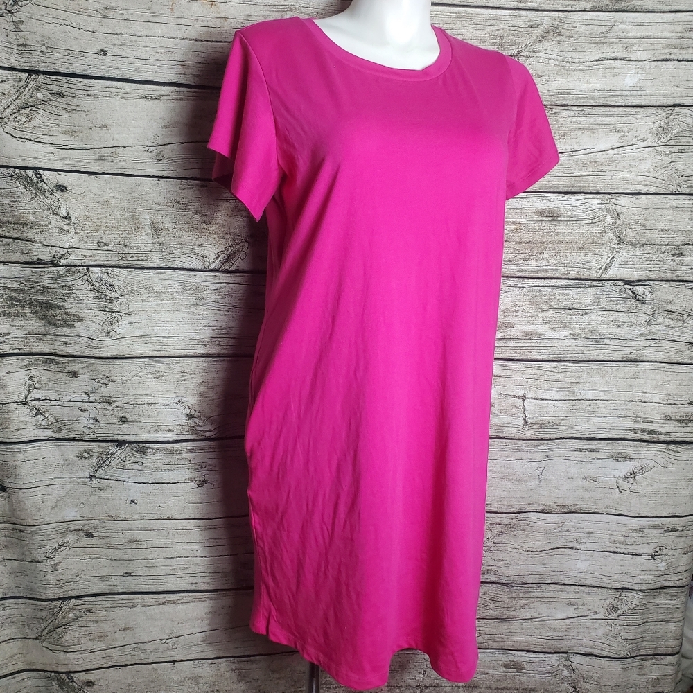 Terra & Sky Fuchsia Short Sleeve Shift Dress